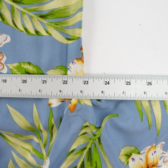 Two Palms Mens Hawaiian Shirt Medium Rayon Button Up blue Tropical Vacation - Picture 4 of 5